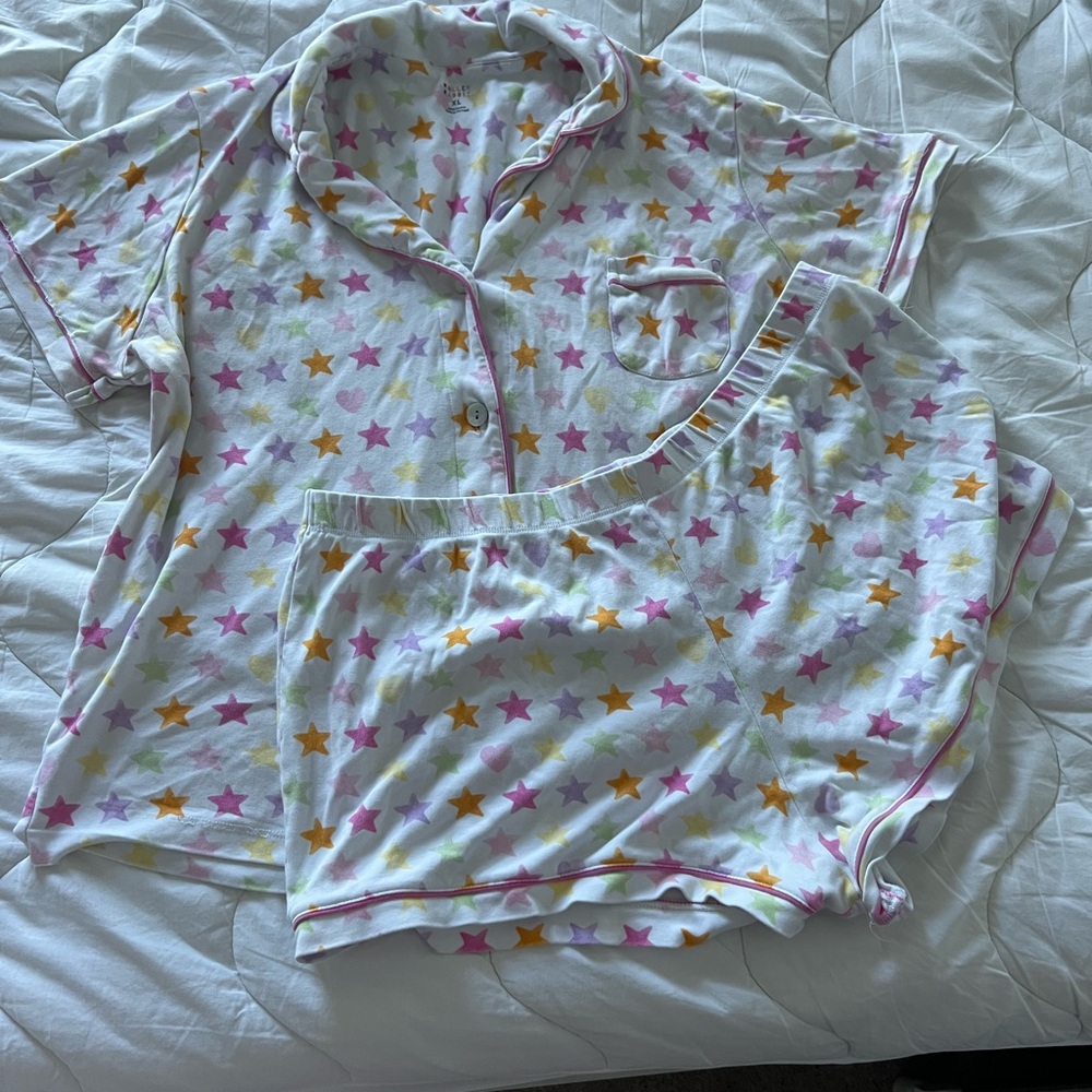 Roller Rabbit Star Print Pajama Set - Pink, Orange, Yellow